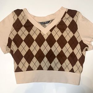 90s style V-neck crop Top